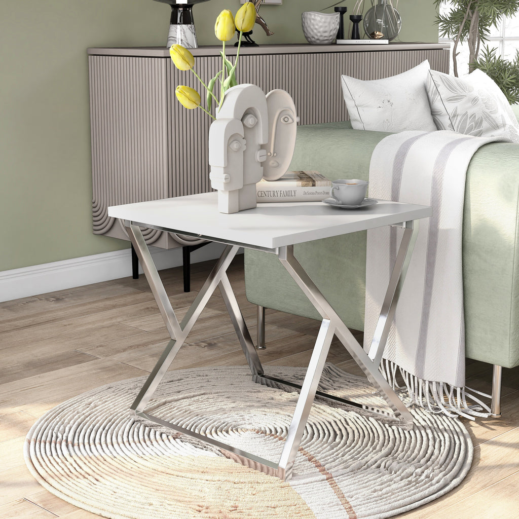 White 24-inch Side Table F87903