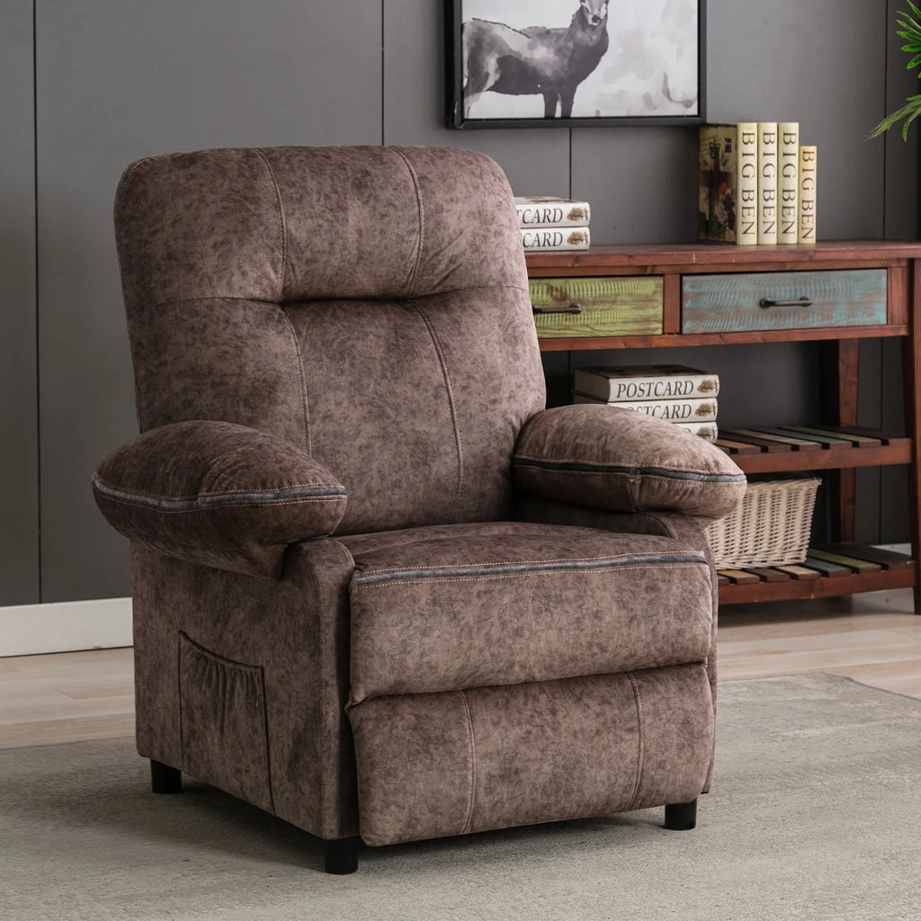Light Brown Heated Massage Recliner Sofa D178689