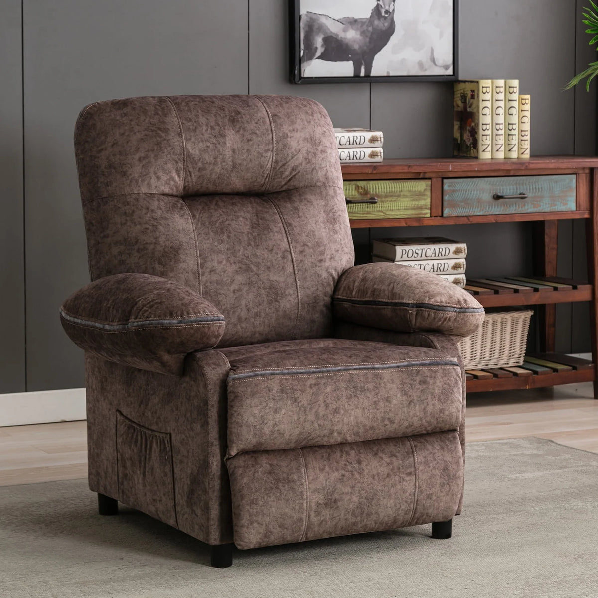 Light Brown Heated Massage Recliner Sofa D178689