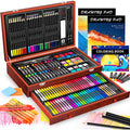 153-Pack Art Set in Wooden Case with 2 A4 Sketch Pads N5358