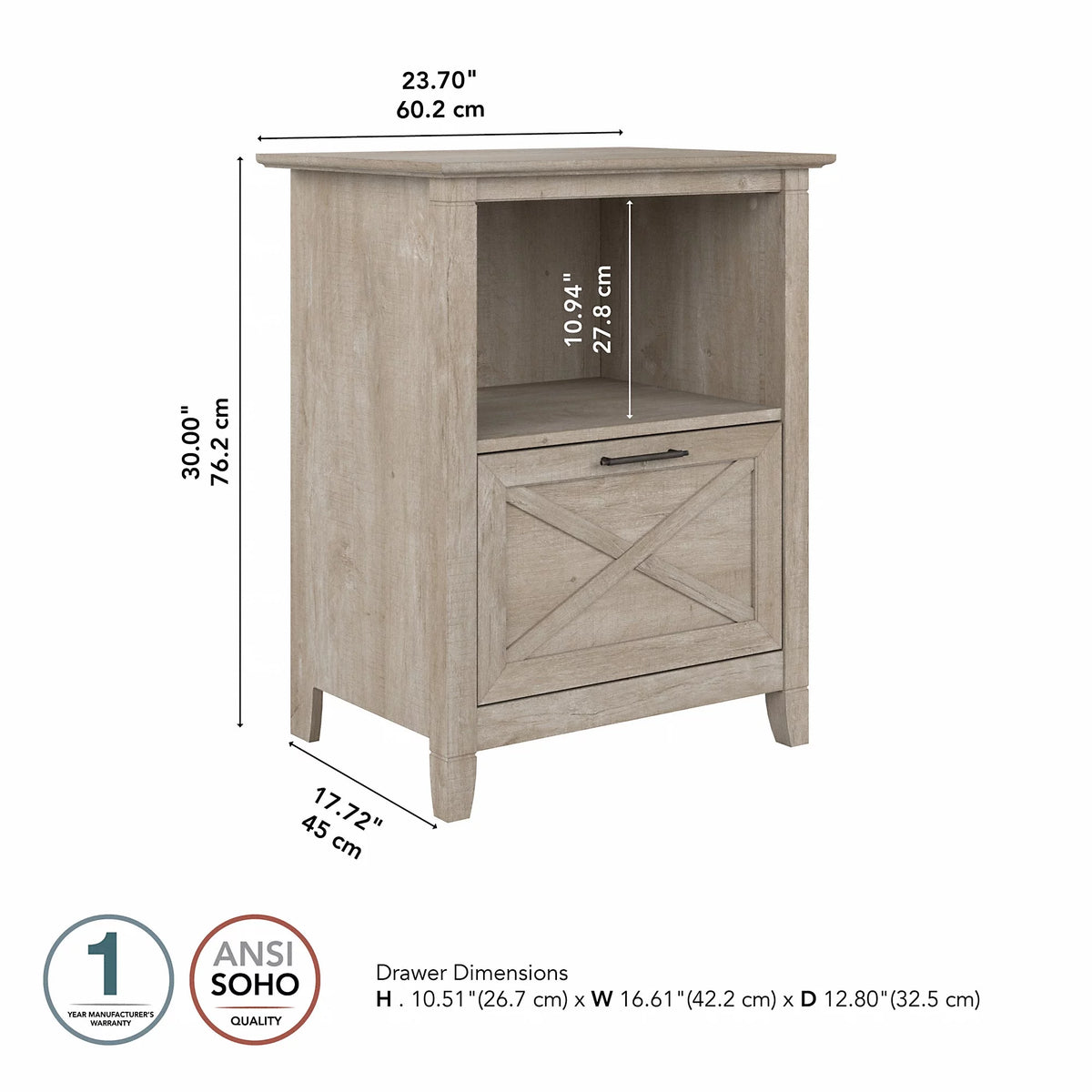 Washed Gray End Table T963
