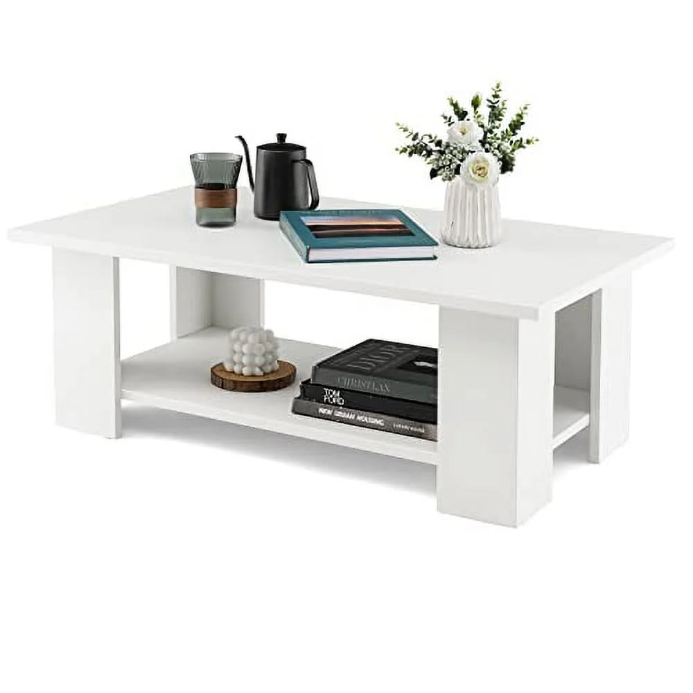 White Coffee Table with Storage O302351
