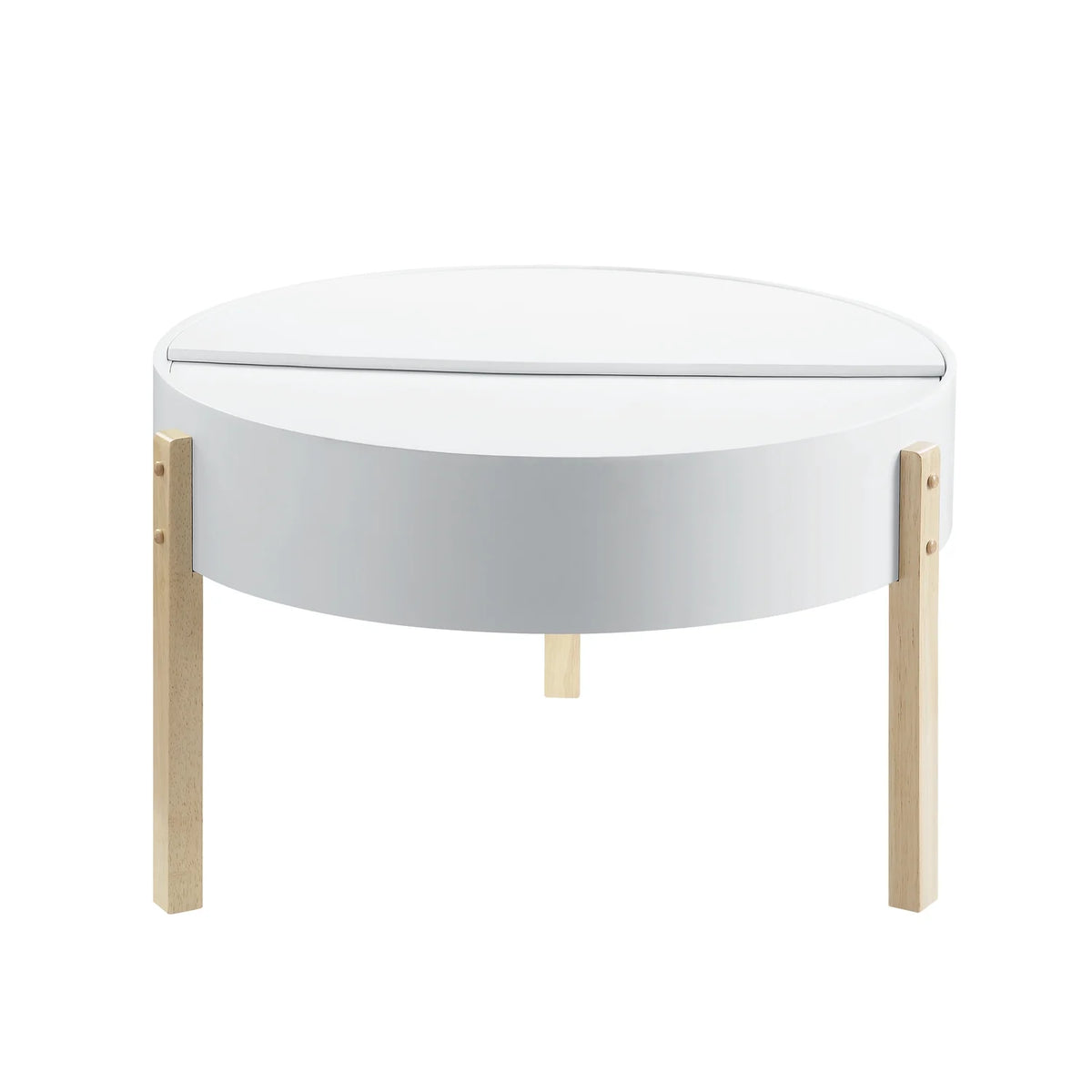 Round Wooden Coffee Table with Hidden Storage T9536