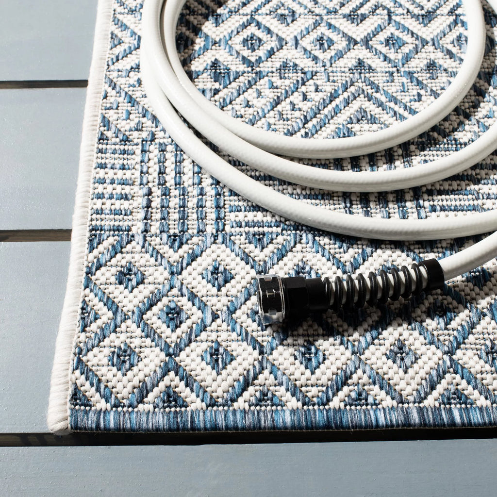 Blue Navy Geometric Area Rug H50646
