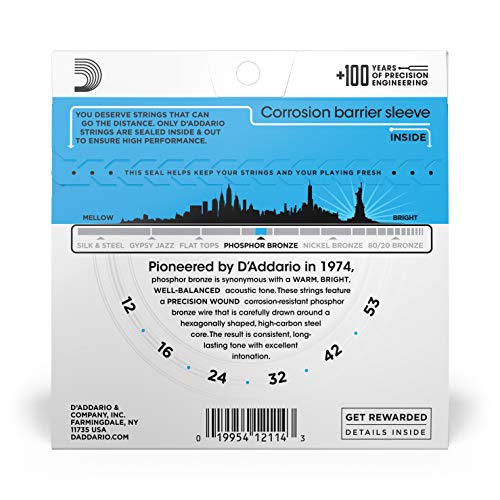Phosphor Bronze Acoustic Guitar Strings 12-53 Light 3-Pack G5468