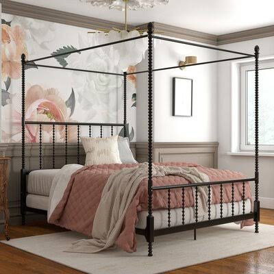 Black Queen Metal Canopy Bed P871740