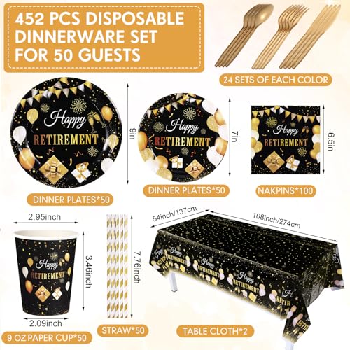 452 Pcs Fall Thanksgiving Tableware Set for 50 Guests G474908