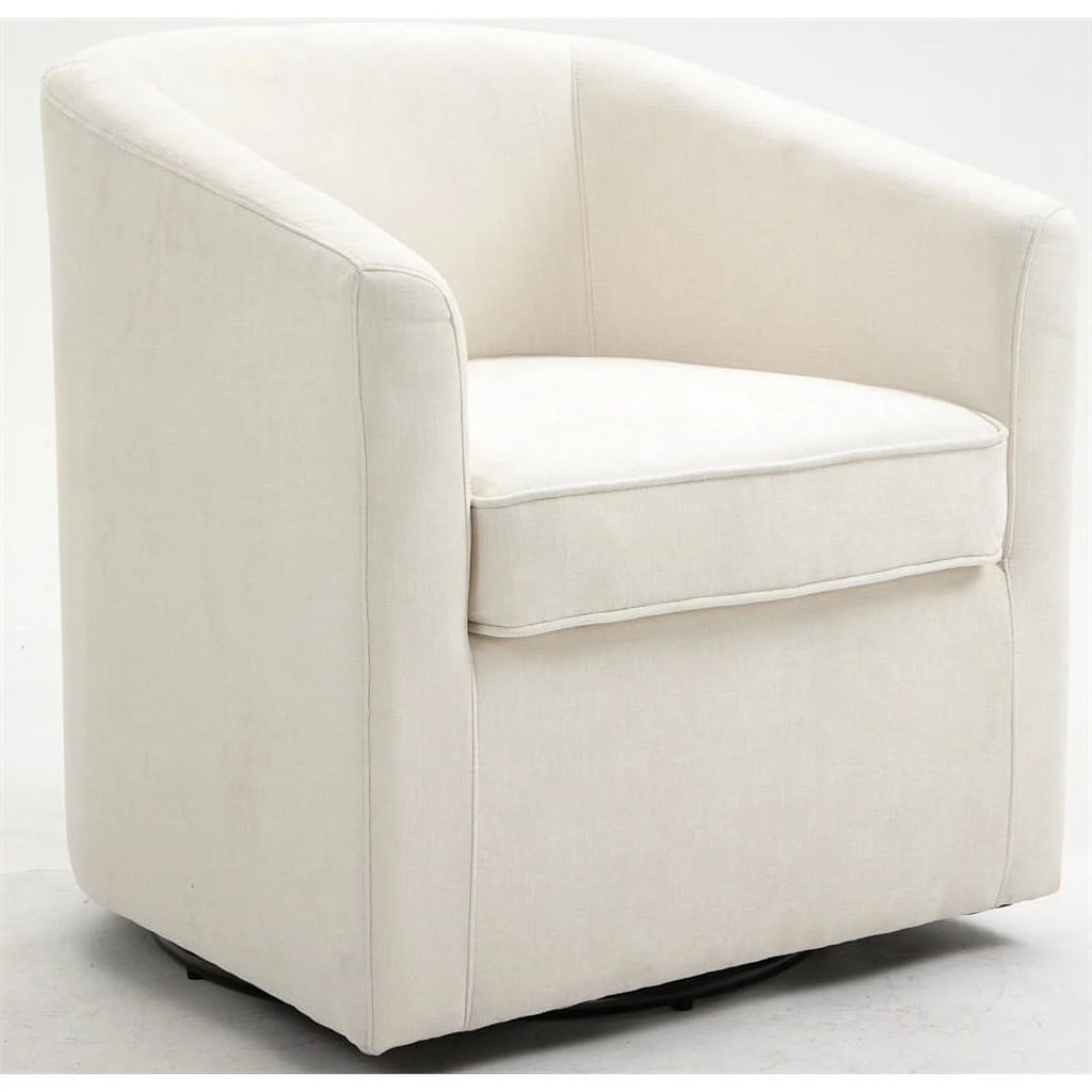 Beige Wood Swivel Upholstered Accent Chair B97400