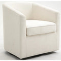 Beige Wood Swivel Upholstered Accent Chair B97400