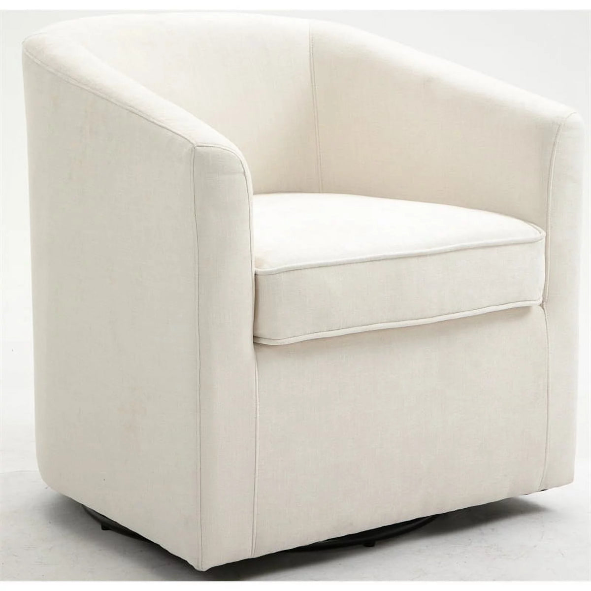 Beige Wood Swivel Upholstered Accent Chair B97400