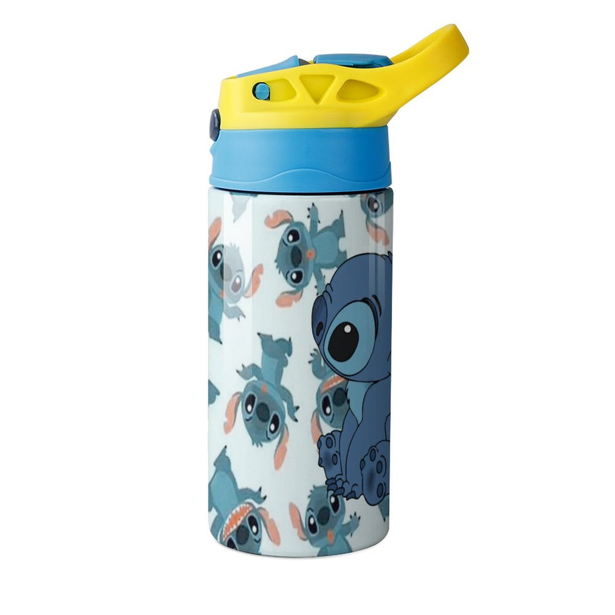 Blue-Stitch-Kawaii Children's Water Bottle Vacuum Insulated Stainless Steel Cup With Straw D5491