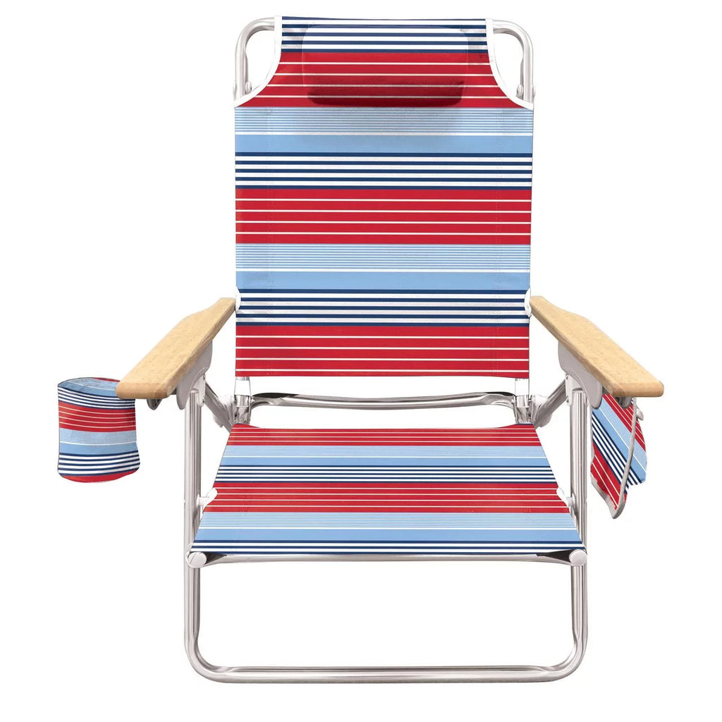 5-Position Beach Chair with Wood Armrests I2625
