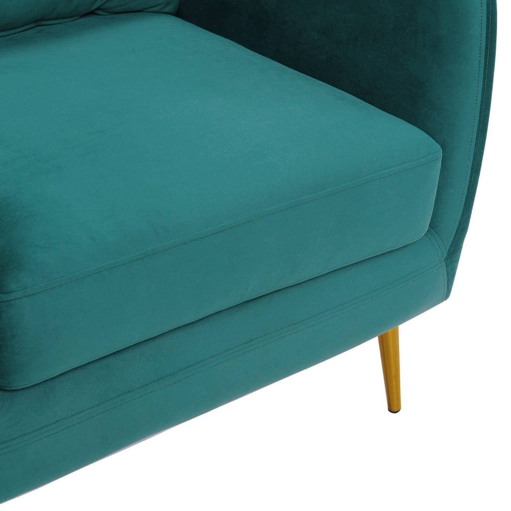 Marine Blue Accent Chair with Gold Legs K7219