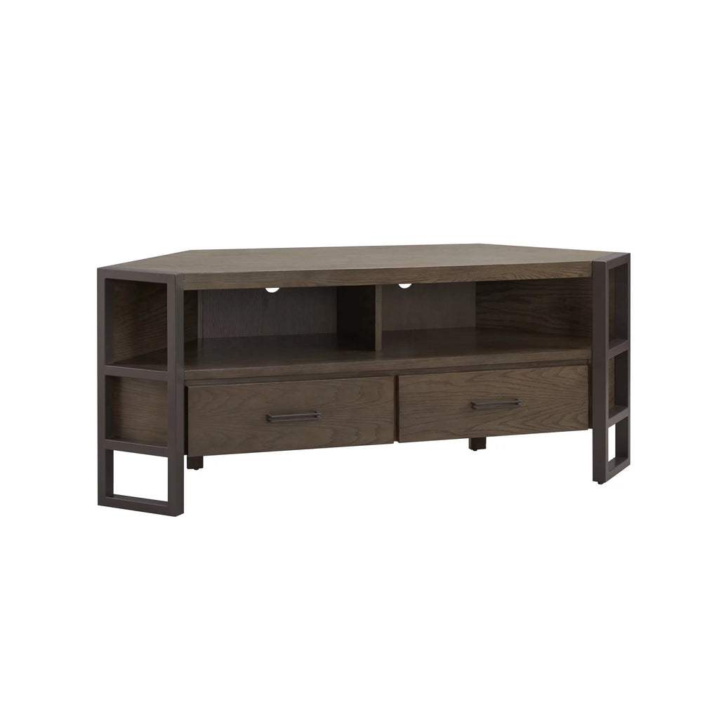 Mixed Metal and Wood Corner TV Stand L860