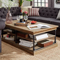 Brown Rectangular Storage Shelf Coffee Table J830