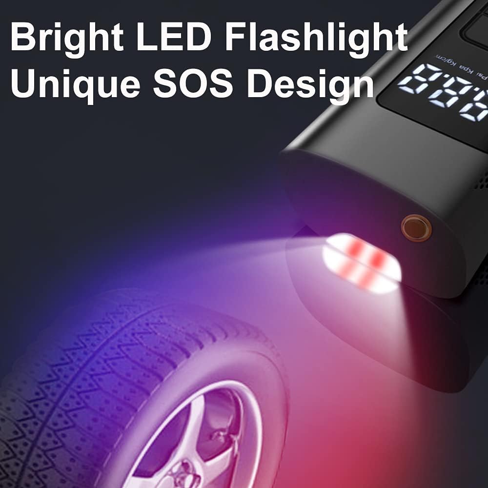 Portable Air Compressor Tire Inflator 6000mAh 150 PSI with Power Bank LED Light P951706