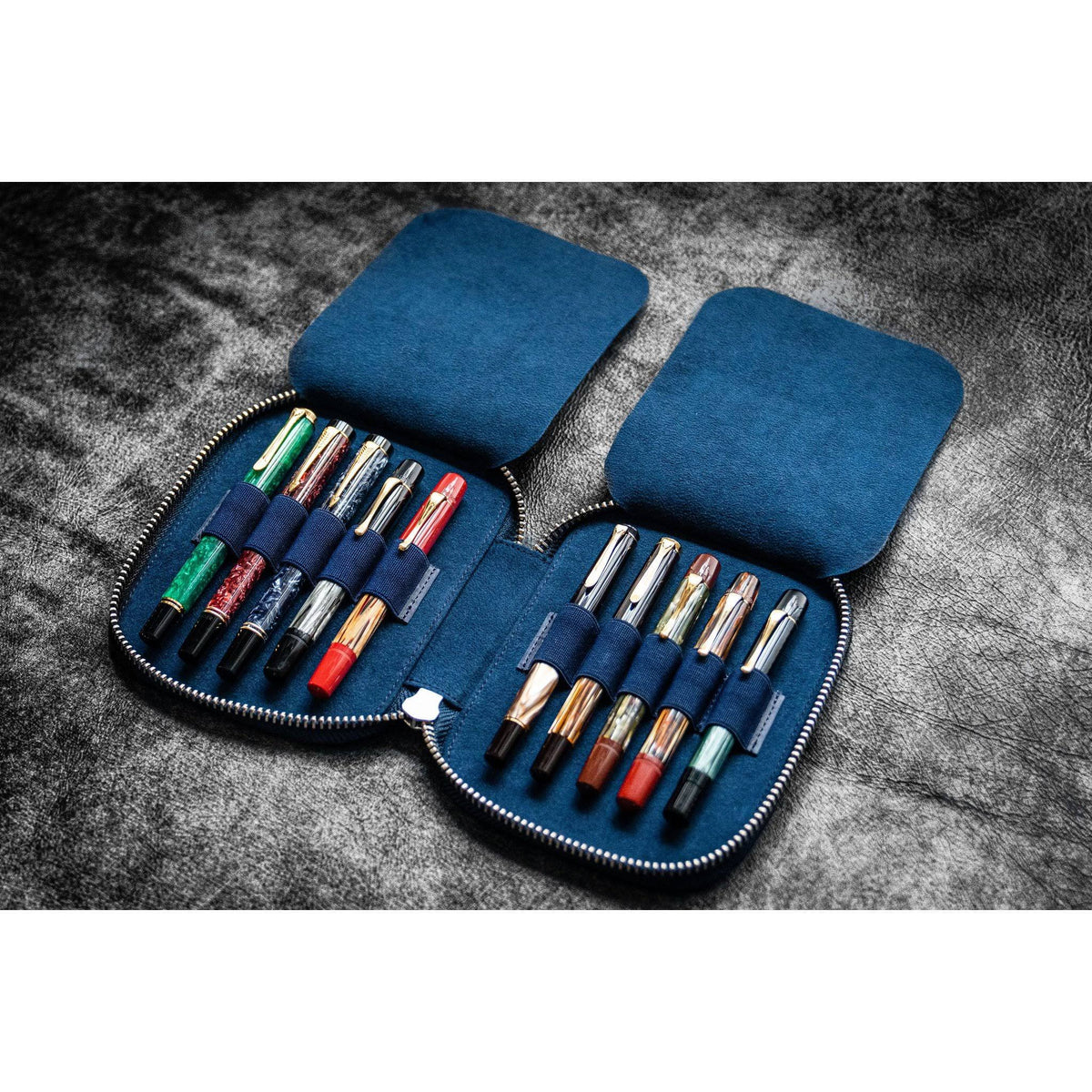 Navy Blue 10 Pen Zipper Case O927922