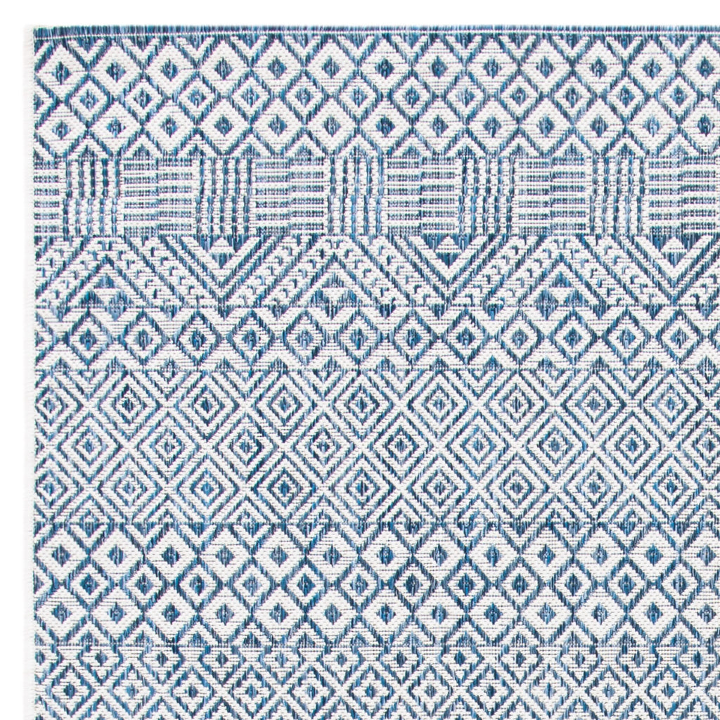 Blue Navy Geometric Area Rug H50646