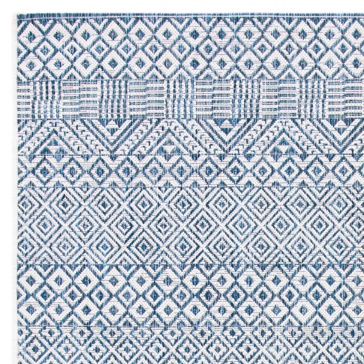Blue Navy Geometric Area Rug H50646