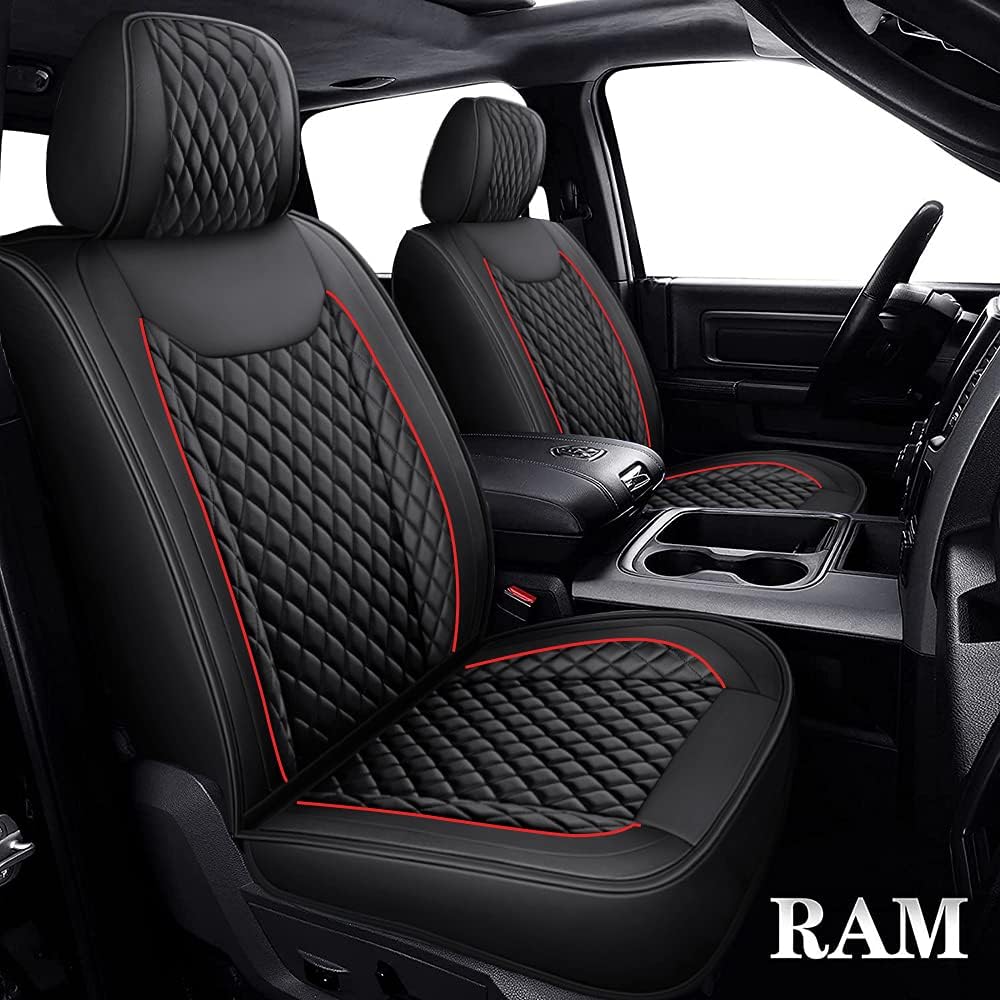 Black Gray Waterproof Faux Leather Full Set Seat Covers P14311