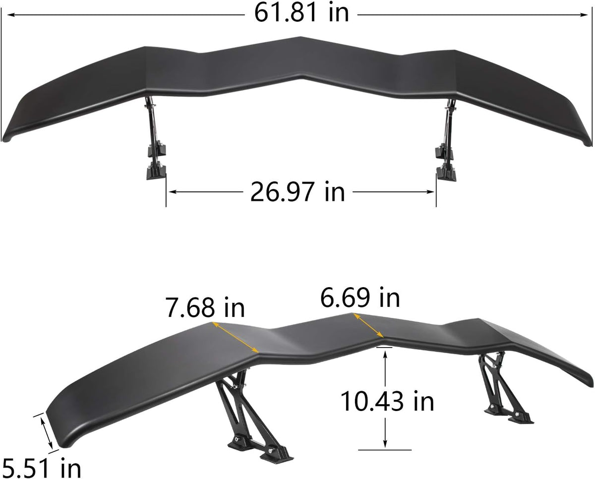Universal Trunk Wings Spoiler High Kick V Style Rear Spoiler Wing Tail Lid (61.8inches Length) B93728