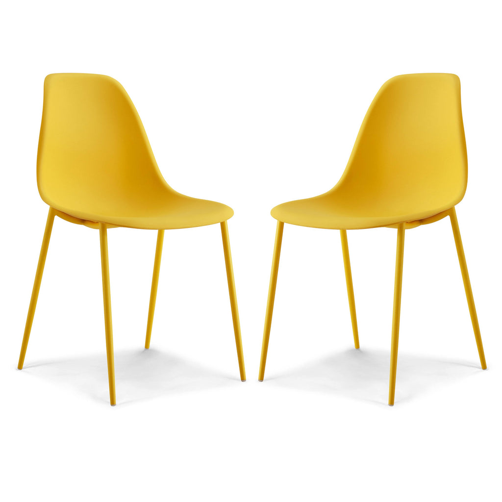 Sunburst Yellow Poly Dining Chair Set of 2 F340248