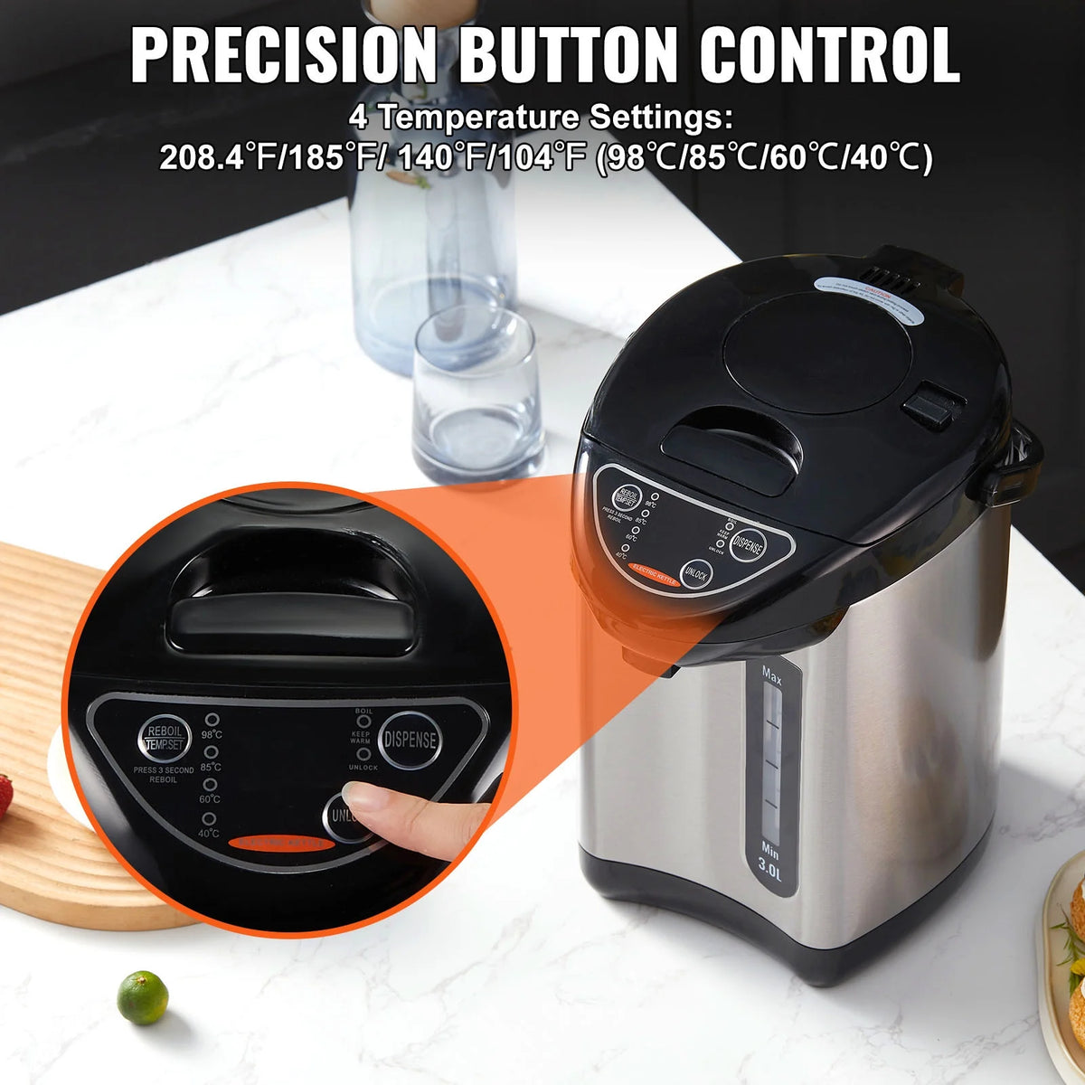 Instant Hot Water Dispenser 3L Electric Countertop Water Dispenser I96263
